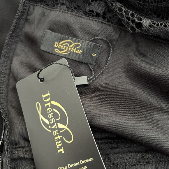 Dressystar Women Long Formal Black Dress Floral Lace Short Sleeve S - Picture 13 of 15